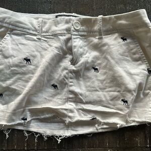 Abercrombie & Fitch White and Blue Mini Skirt
